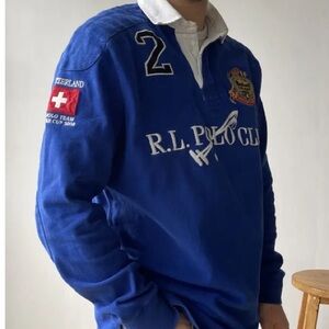 Vintage 08’ Ralph Lauren Mercer Winter Polo Club Team Switzerland Rugby Shirt L